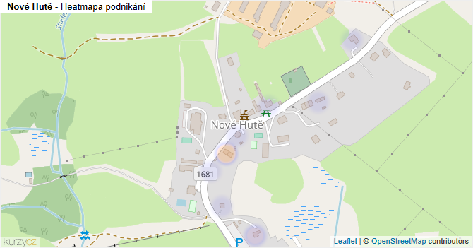 Nové Hutě - mapa podnikání