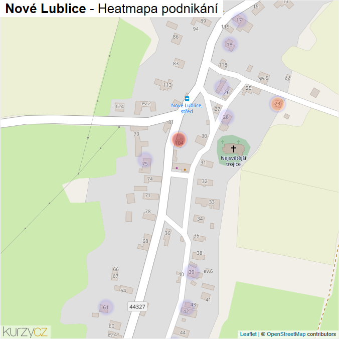 Mapa Nové Lublice - Firmy v části obce.