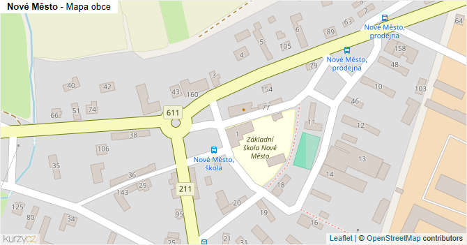Nové Město - mapa obce