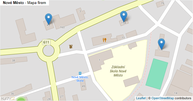 Nové Město - mapa firem