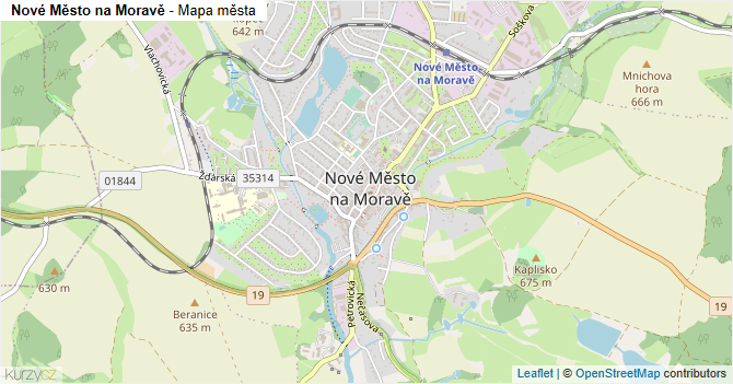 Nové Město na Moravě - mapa města