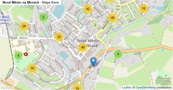 Nové Město na Moravě - mapa firem