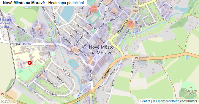 Nové Město na Moravě - mapa podnikání
