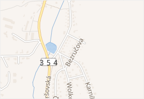 Bezručova v obci Nové Město na Moravě - mapa ulice