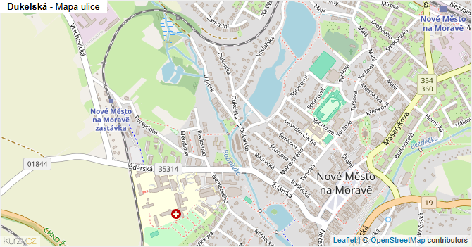 Dukelská - mapa ulice