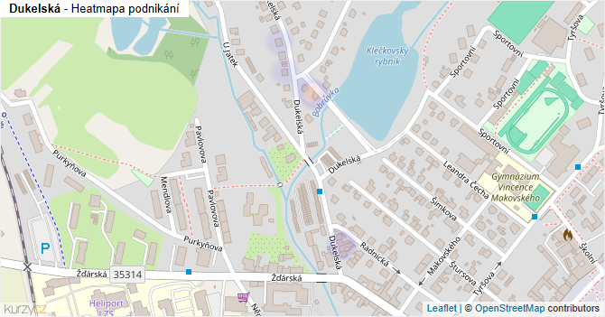 Dukelská - mapa podnikání