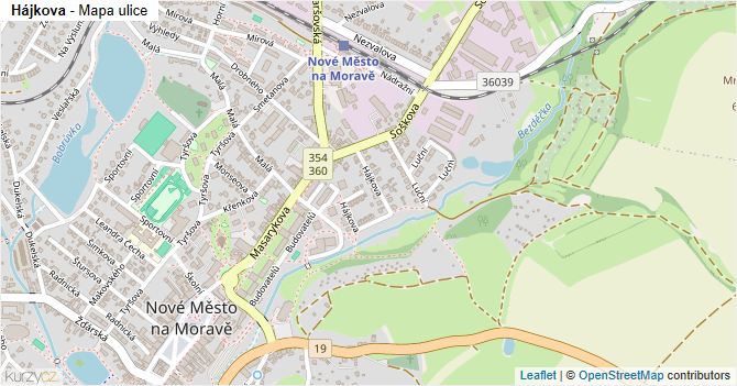 Hájkova - mapa ulice