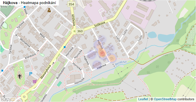 Hájkova - mapa podnikání
