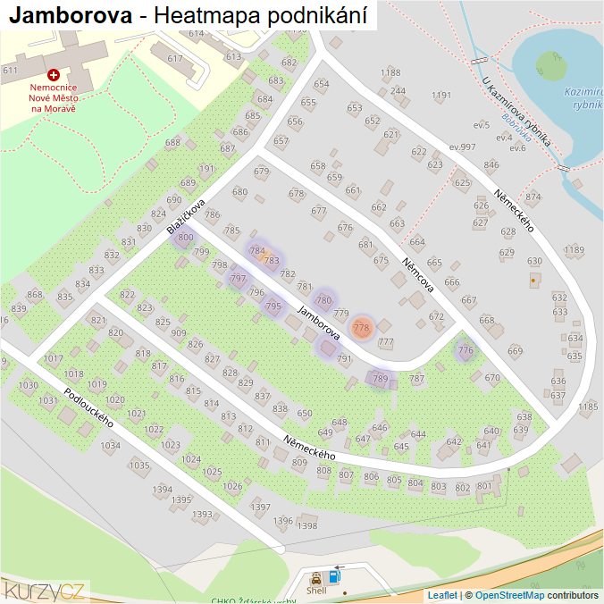 Mapa Jamborova - Firmy v ulici.