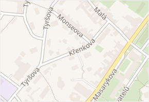 Křenkova v obci Nové Město na Moravě - mapa ulice