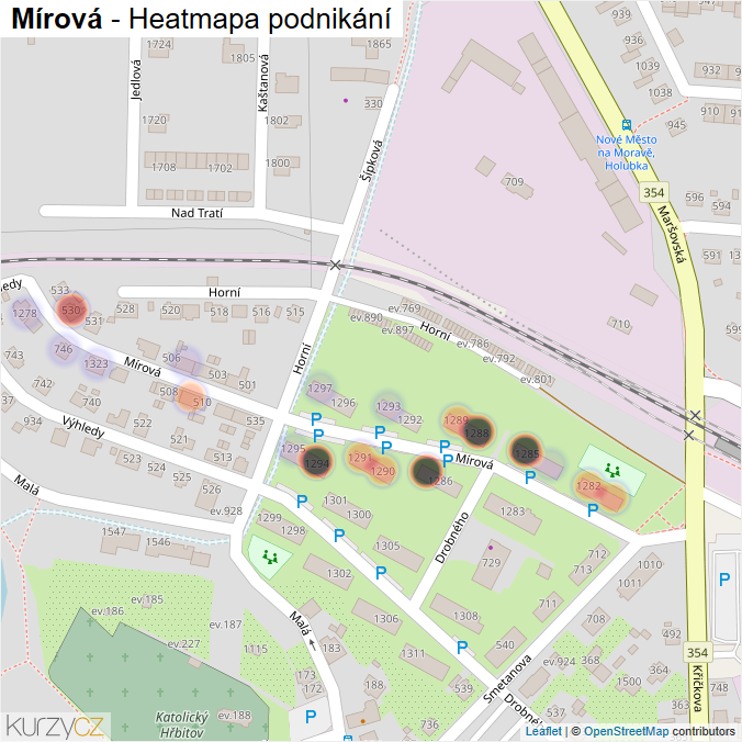 Mapa Mírová - Firmy v ulici.