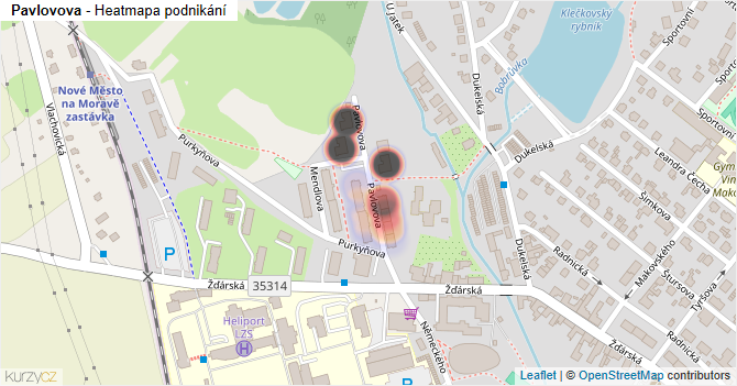 Pavlovova - mapa podnikání