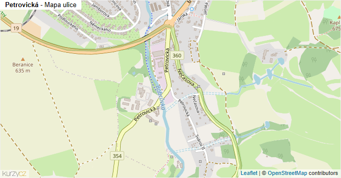 Petrovická - mapa ulice