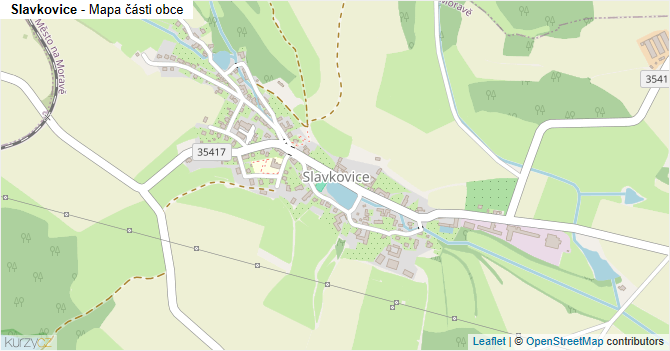 Slavkovice - mapa části obce