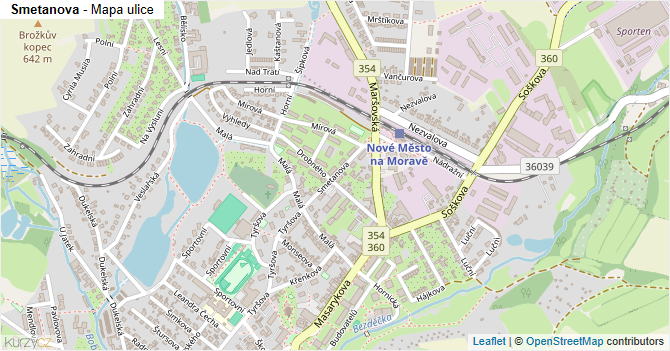 Smetanova - mapa ulice