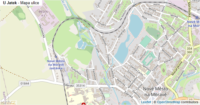 U Jatek - mapa ulice