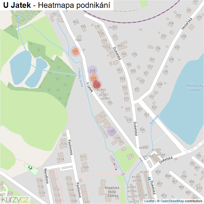 Mapa U Jatek - Firmy v ulici.