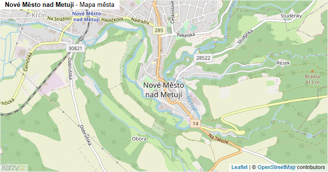 Nové Město nad Metují - mapa města
