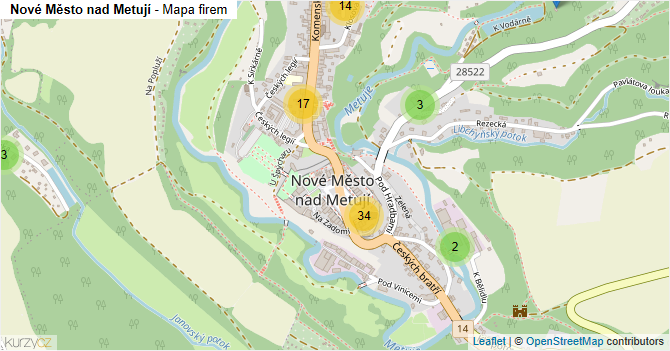Nové Město nad Metují - mapa firem