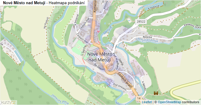 Nové Město nad Metují - mapa podnikání