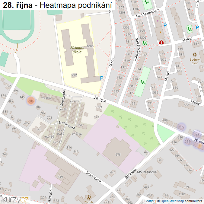 Mapa 28. října - Firmy v ulici.