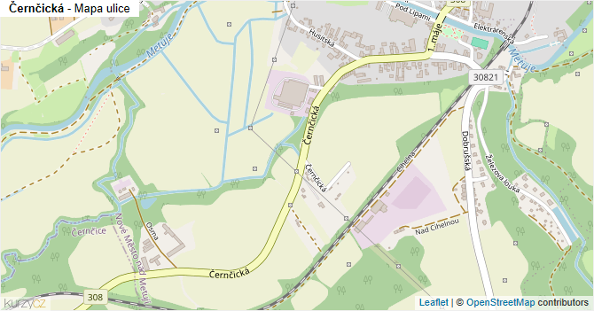 Černčická - mapa ulice