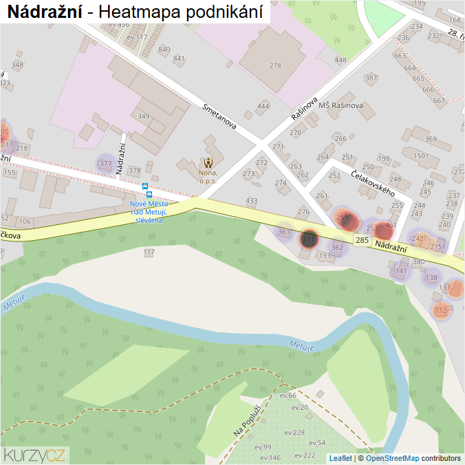 Mapa Nádražní - Firmy v ulici.