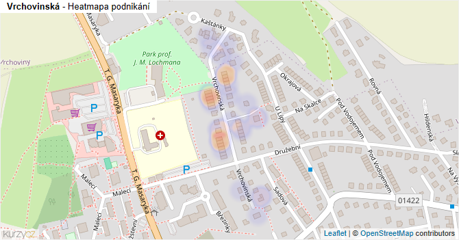 Vrchovinská - mapa podnikání
