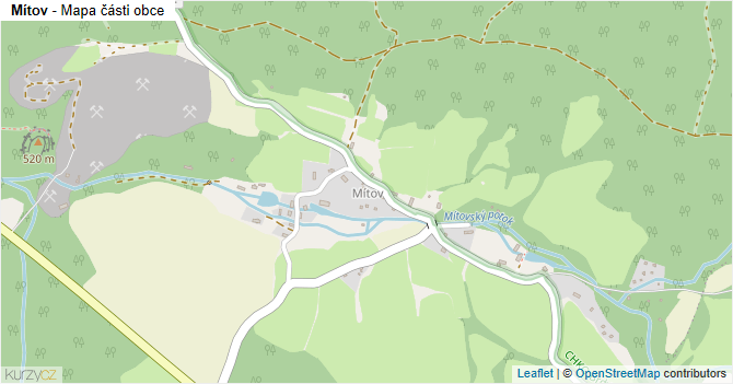 Mítov - mapa části obce