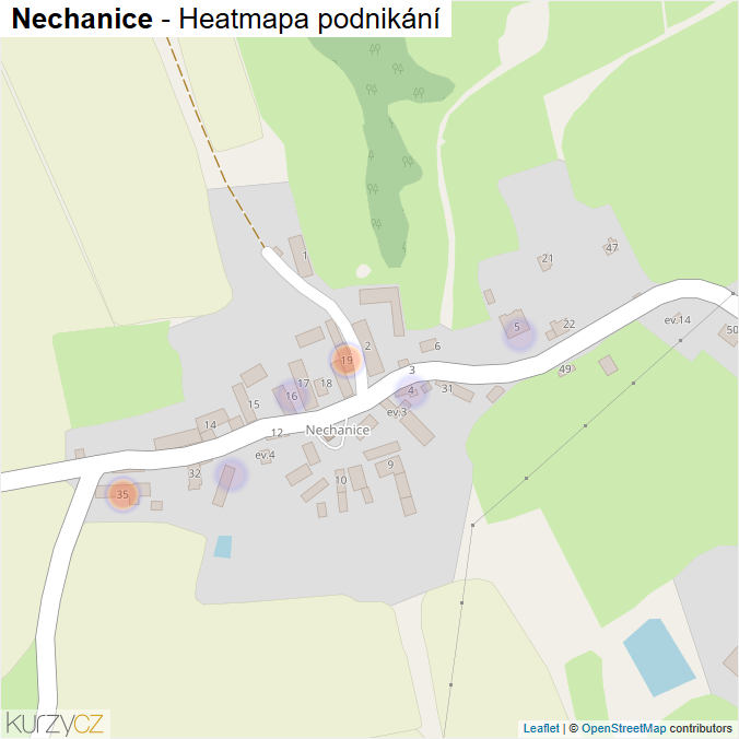 Mapa Nechanice - Firmy v části obce.