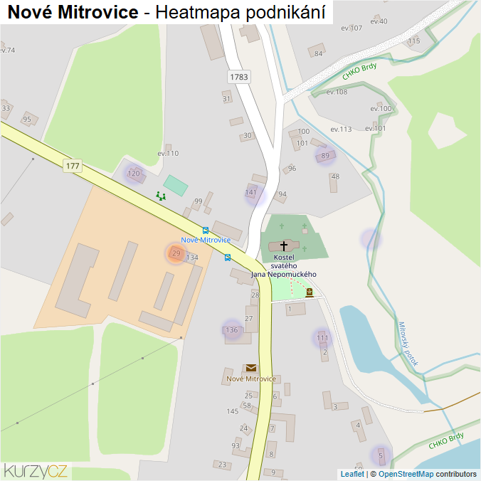 Mapa Nové Mitrovice - Firmy v části obce.