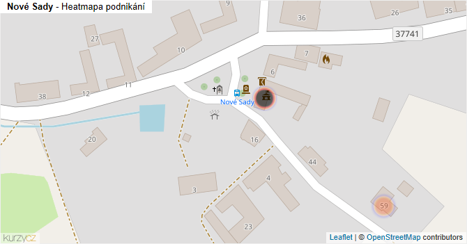 Nové Sady - mapa podnikání