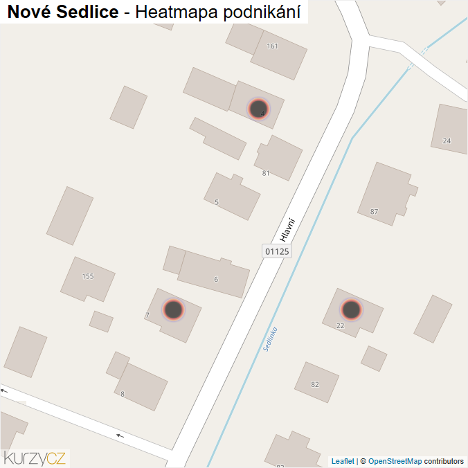 Mapa Nové Sedlice - Firmy v obci.