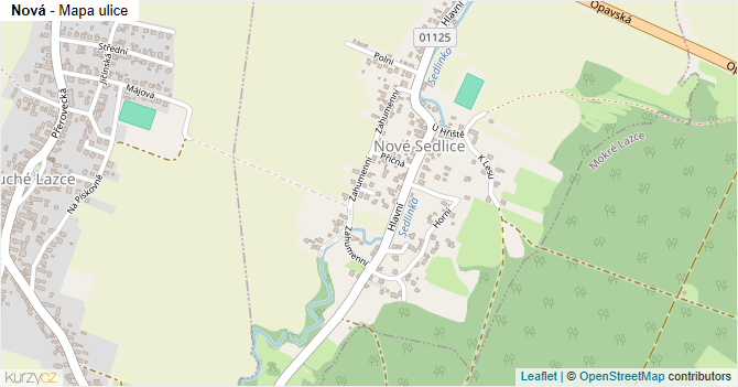 Nová - mapa ulice