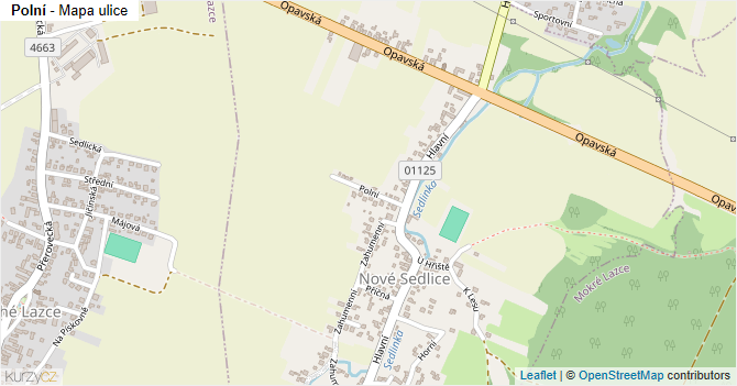 Polní - mapa ulice