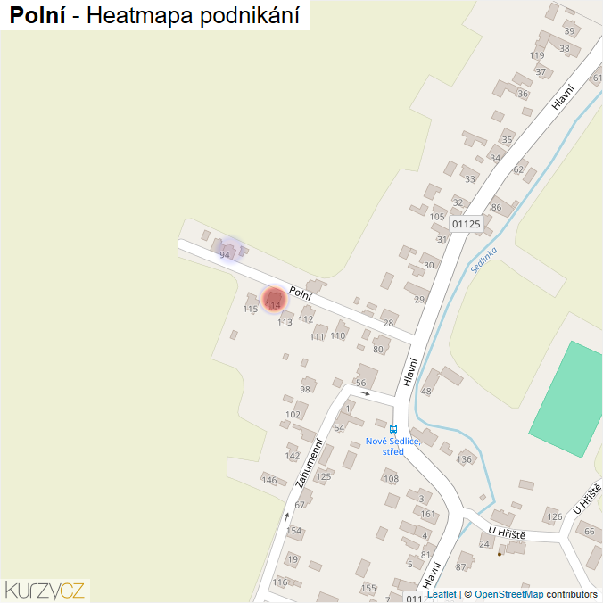 Mapa Polní - Firmy v ulici.
