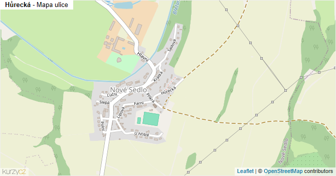 Hůrecká - mapa ulice