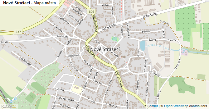 Nové Strašecí - mapa města