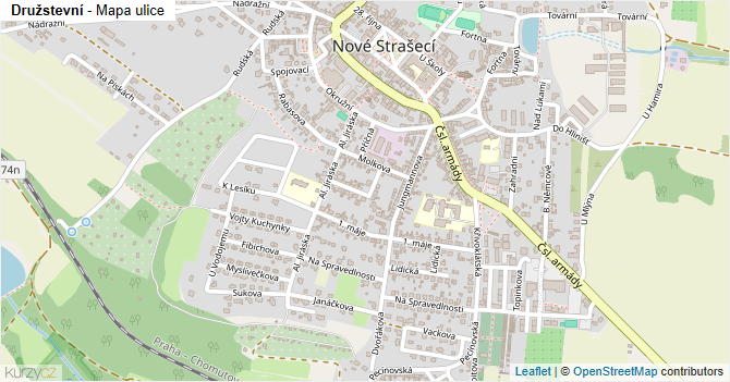 Družstevní - mapa ulice