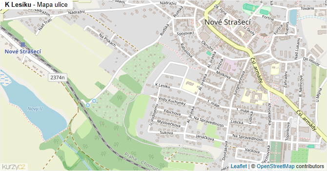 K Lesíku - mapa ulice