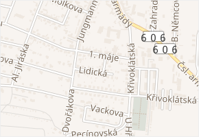 Lidická v obci Nové Strašecí - mapa ulice
