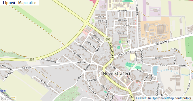 Lipová - mapa ulice