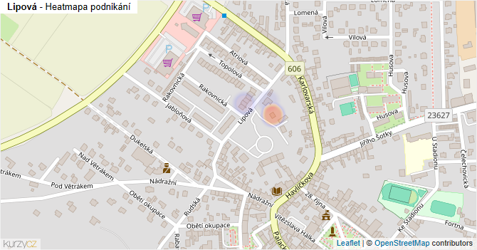 Lipová - mapa podnikání