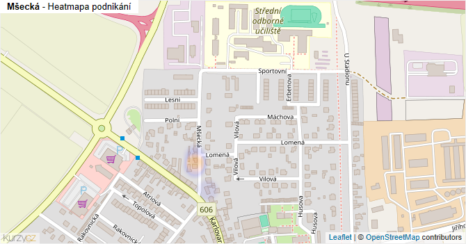 Mšecká - mapa podnikání