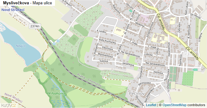 Myslivečkova - mapa ulice