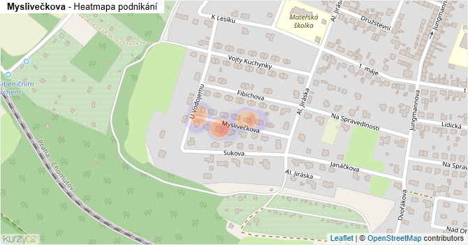 Myslivečkova - mapa podnikání