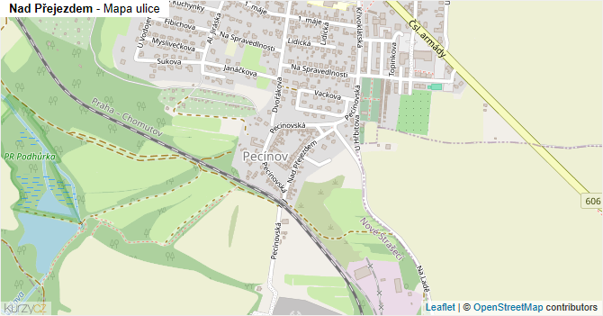Nad Přejezdem - mapa ulice