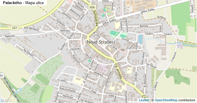 Palackého - mapa ulice