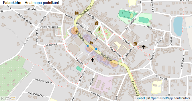 Palackého - mapa podnikání