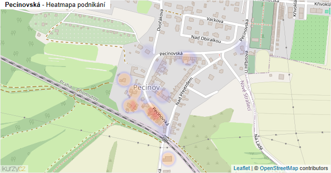 Pecínovská - mapa podnikání